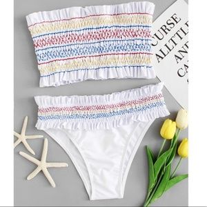 Ruched Bandeau Bikini Zaful